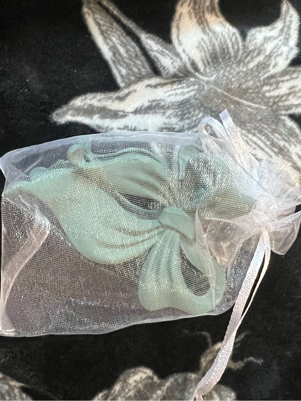 Mint Green Bow Hair Clip in Sheer Gift Bag